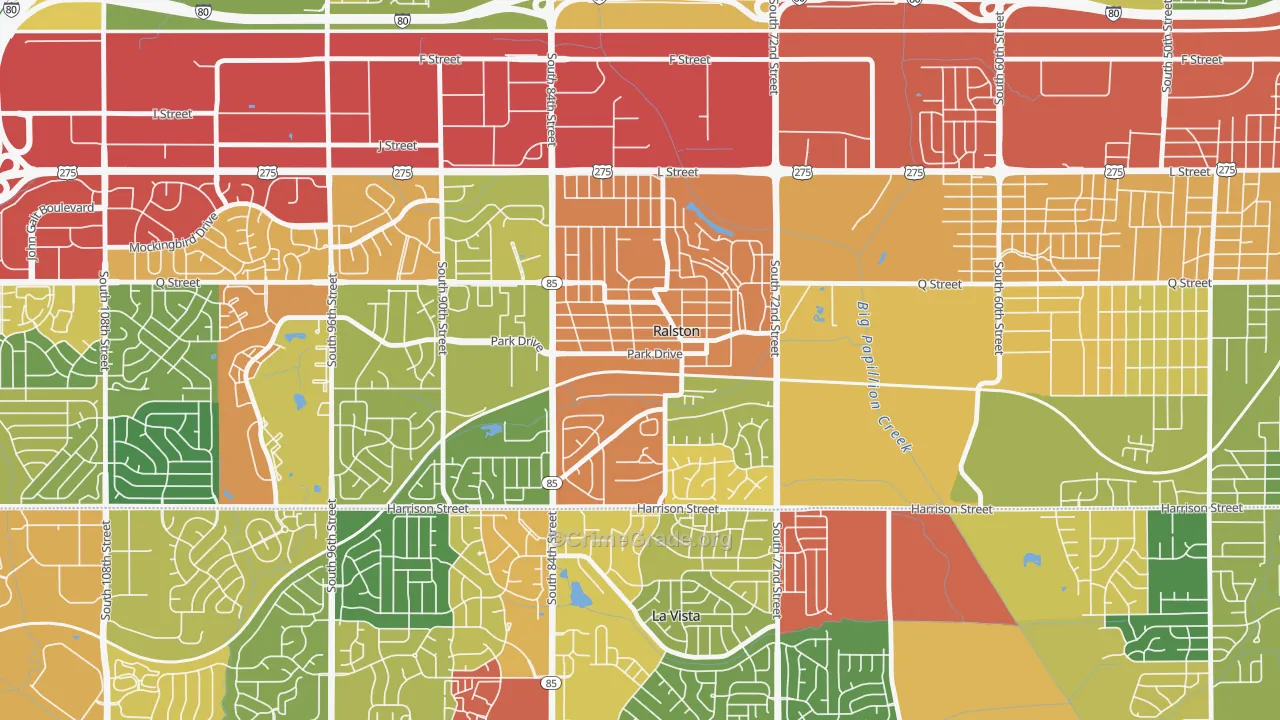 Ralston, NE Map of Theft Rates