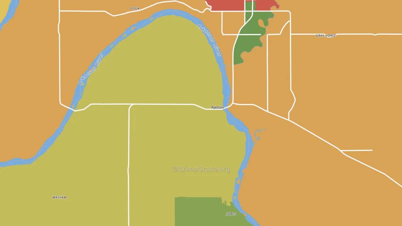 Ralston, OK Map of Theft Rates