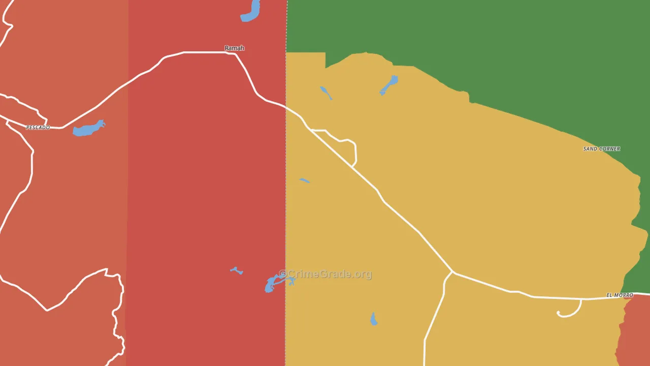 Ramah, NM Map of Theft Rates