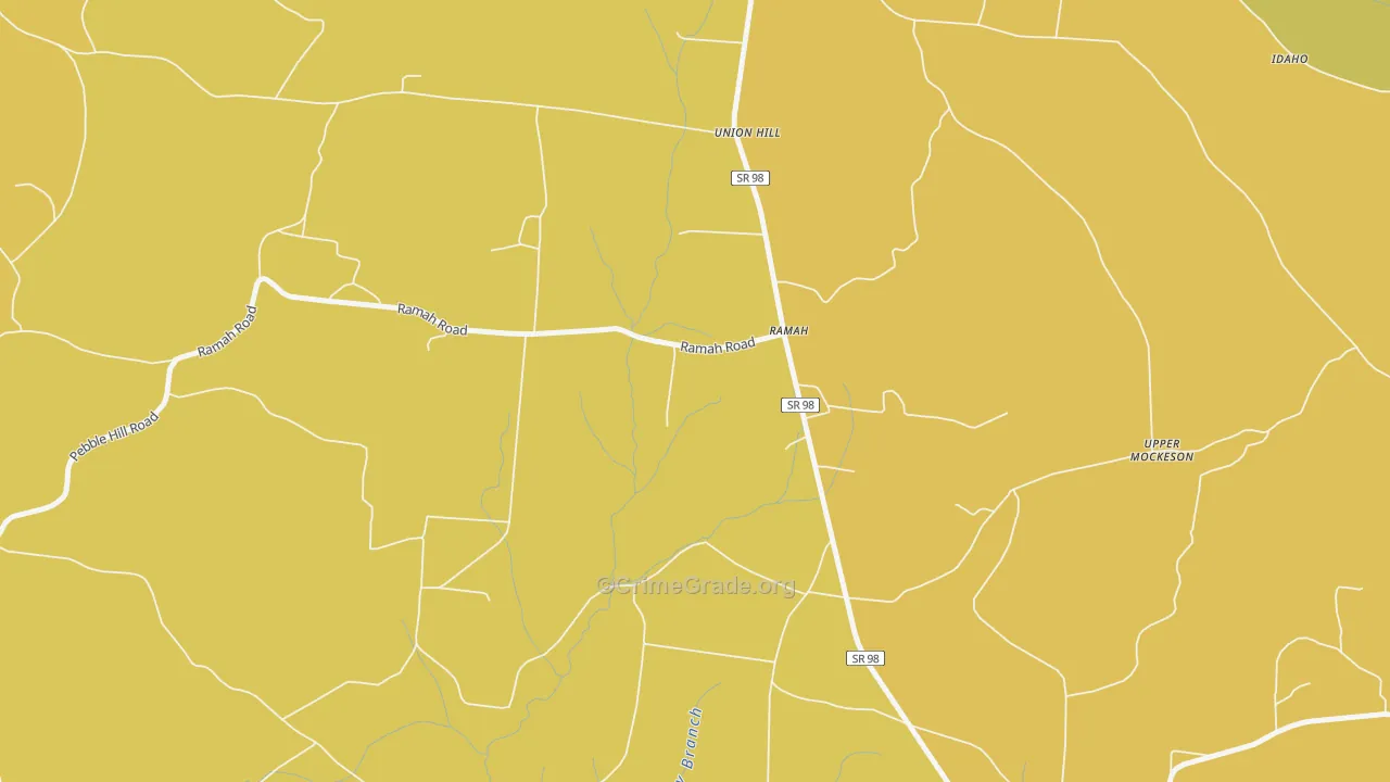 Ramah, TN Map of Theft Rates