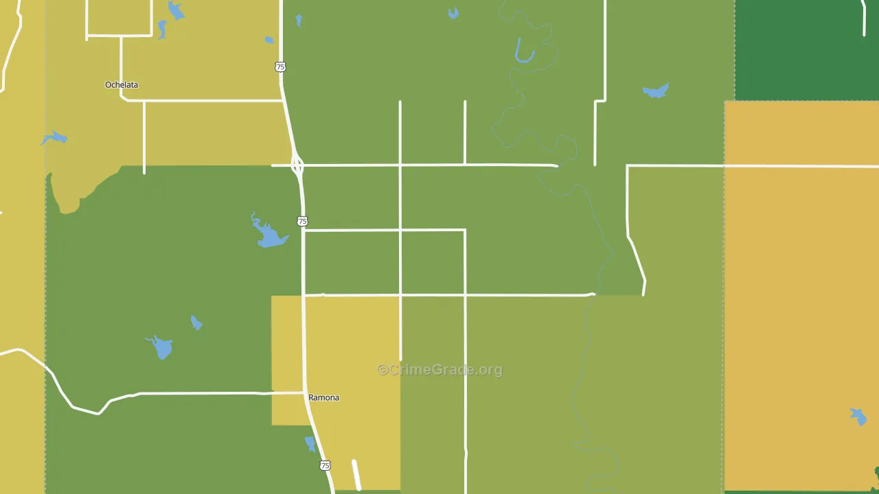 Ramona, OK Map of Theft Rates