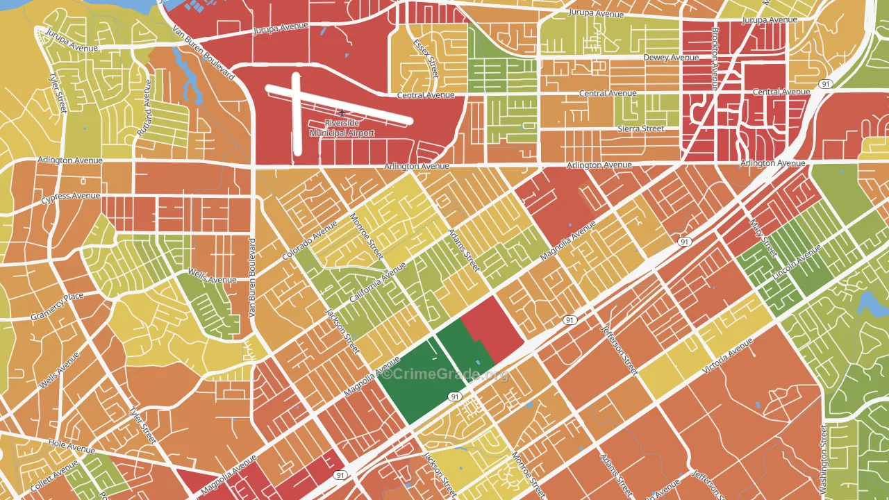 Ramona, Riverside, CA Map of Theft Rates