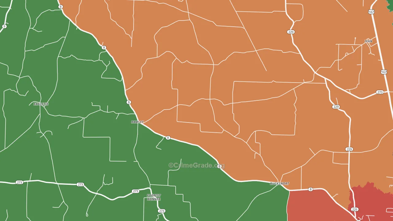 Ramsey, AR Map of Theft Rates