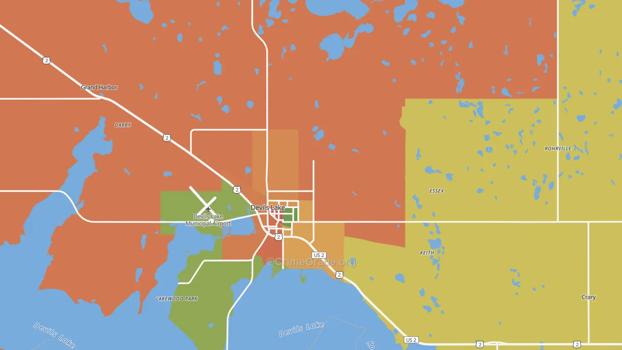 Ramsey County, ND Map of Theft Rates