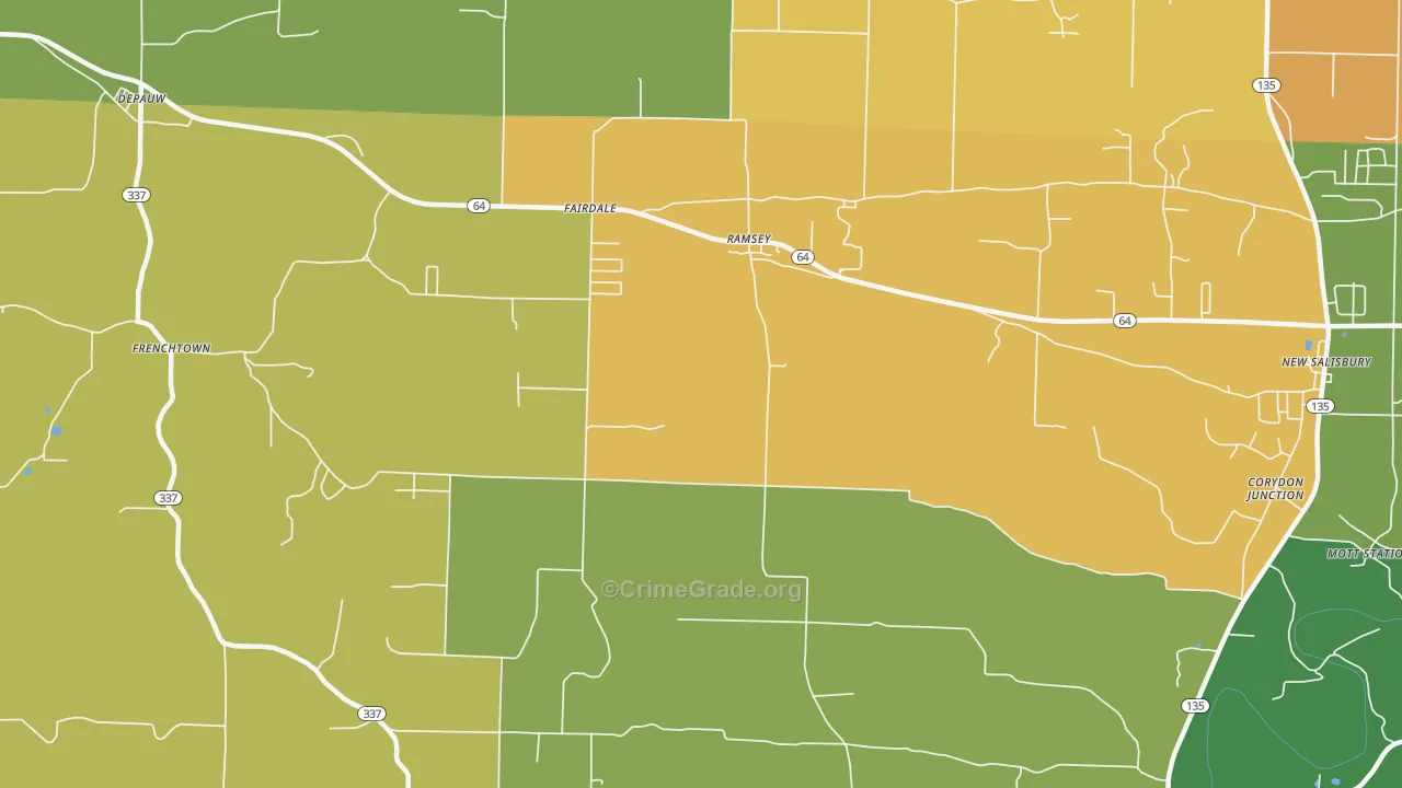 Ramsey, IN Map of Theft Rates
