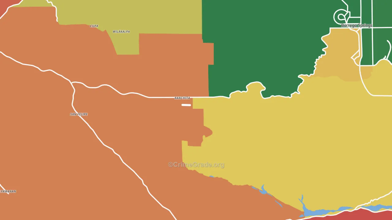 Ranchita, CA Map of Theft Rates