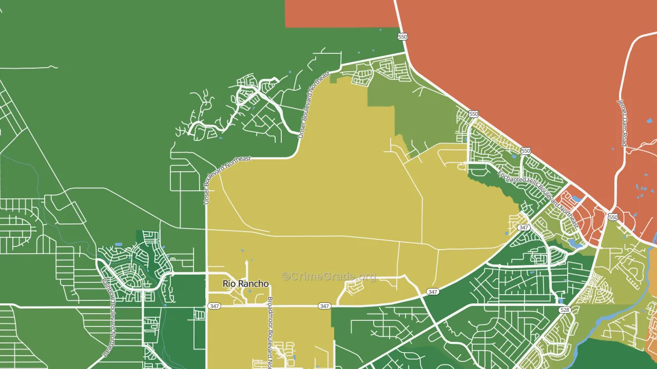Ranchitos, NM Map of Theft Rates