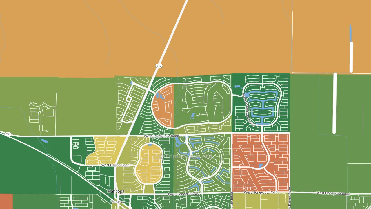 Rancho El Dorado, Silver Bell, AZ Map of Theft Rates