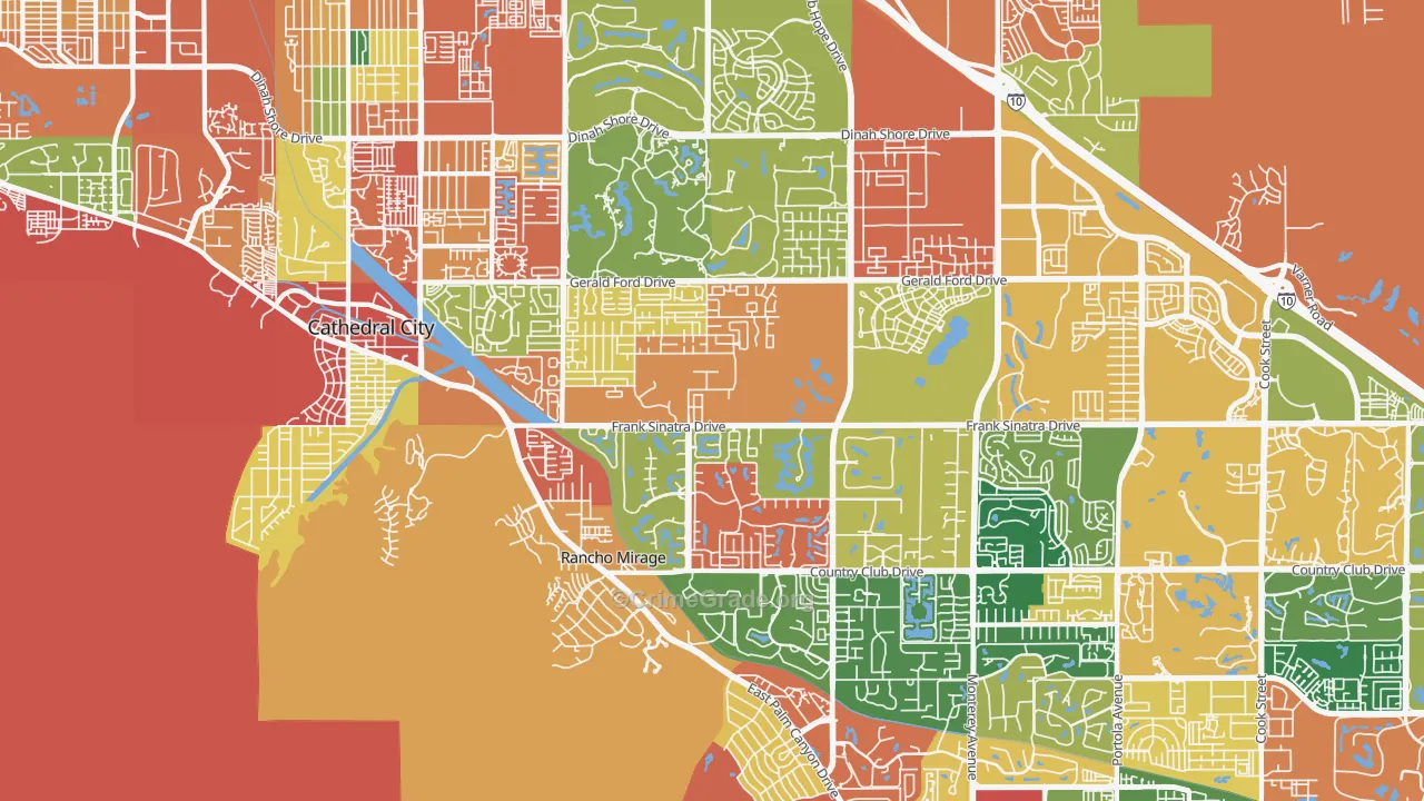 Rancho Mirage, CA Map of Theft Rates