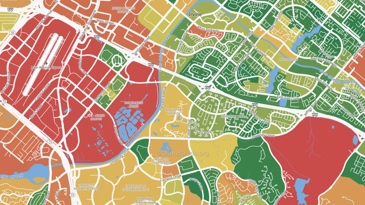 Rancho San Joaquin, Irvine, CA Map of Theft Rates