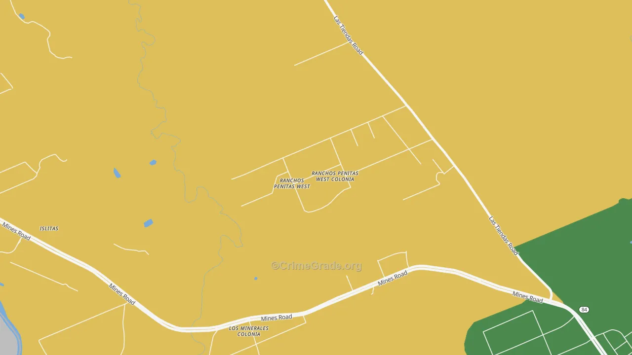Ranchos Penitas West, TX Map of Theft Rates