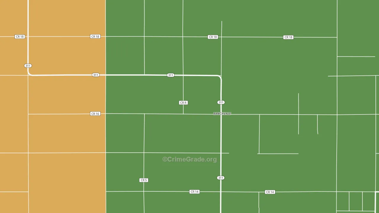 Ranchvale, NM Map of Theft Rates