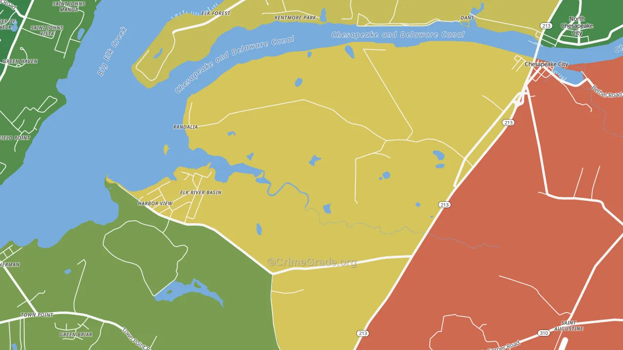 Randalia, MD Map of Theft Rates