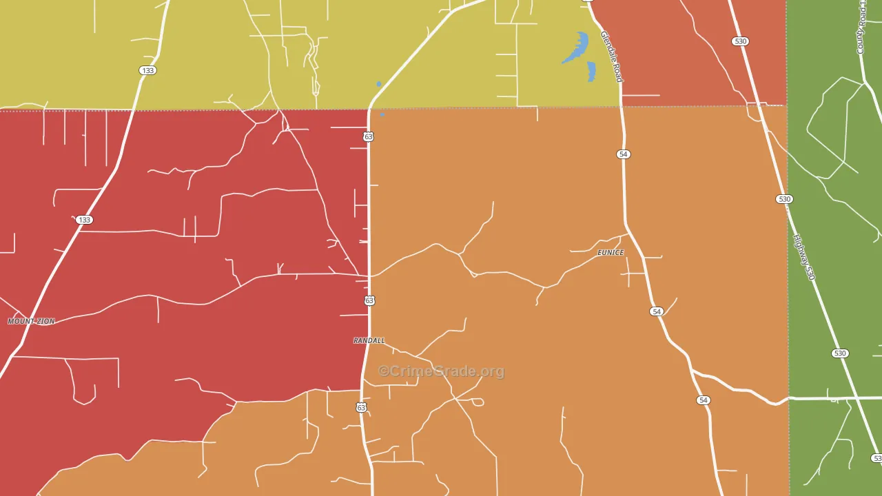 Randall, AR Map of Theft Rates
