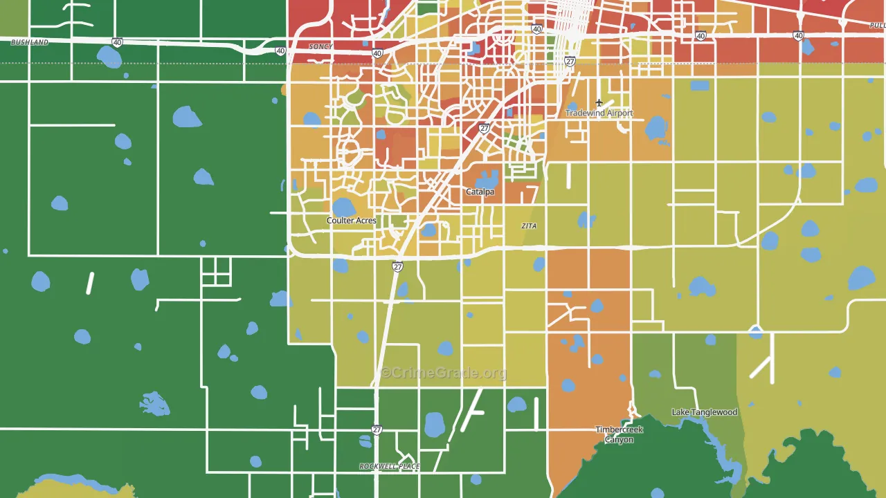 Randall County, TX Map of Theft Rates
