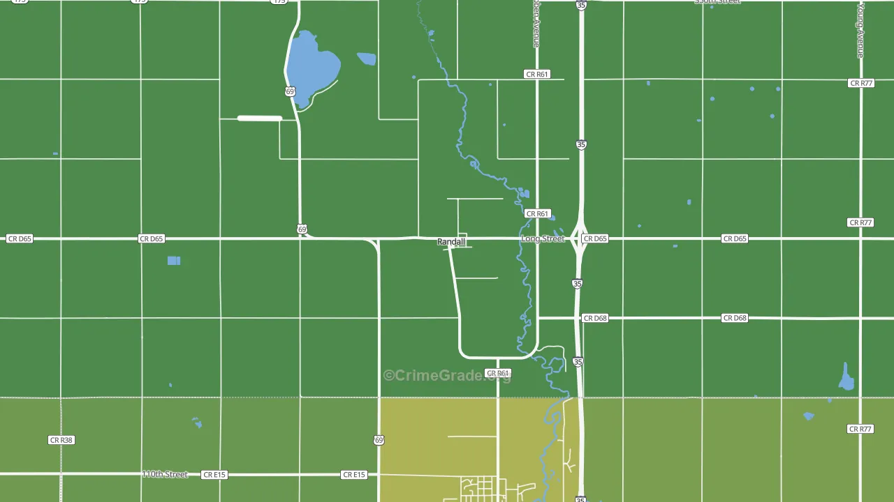 Randall, IA Map of Theft Rates