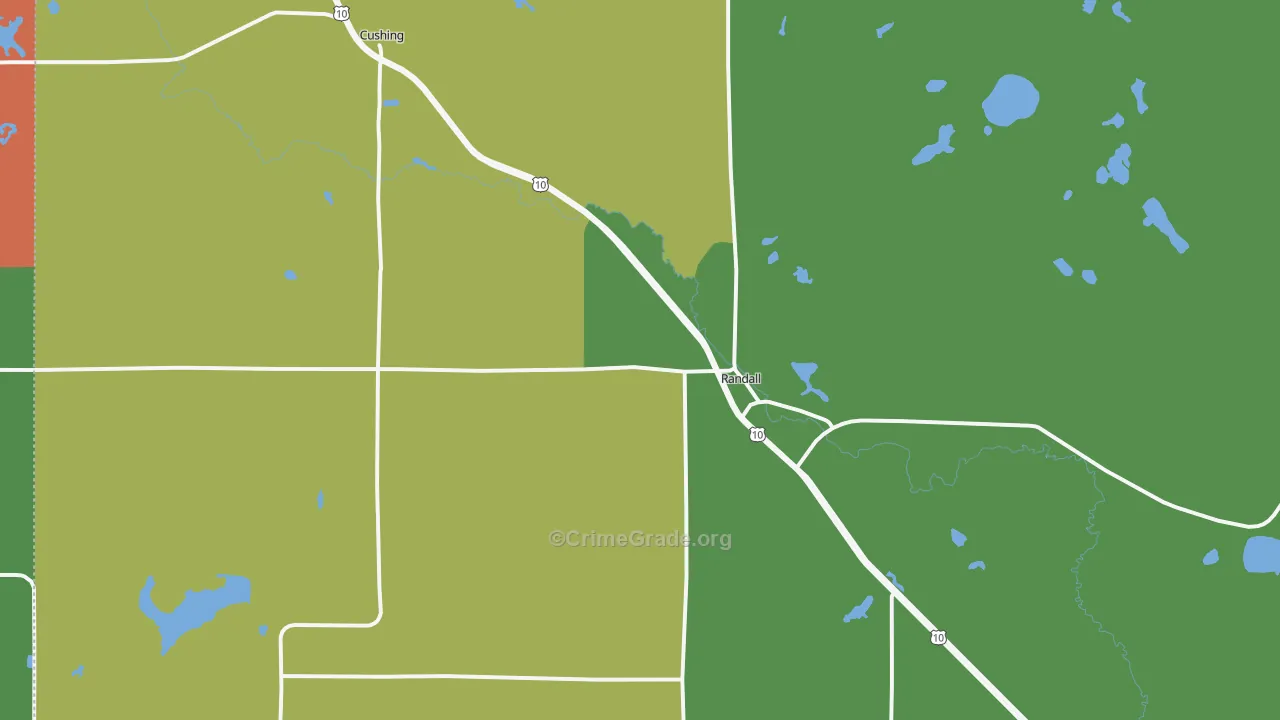 Randall, MN Map of Theft Rates