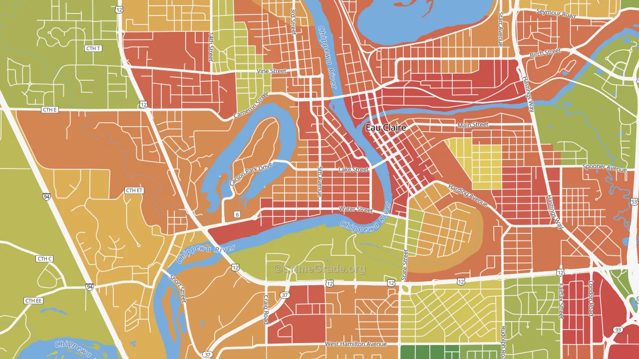 Randall Park, Eau Claire, WI Map of Theft Rates