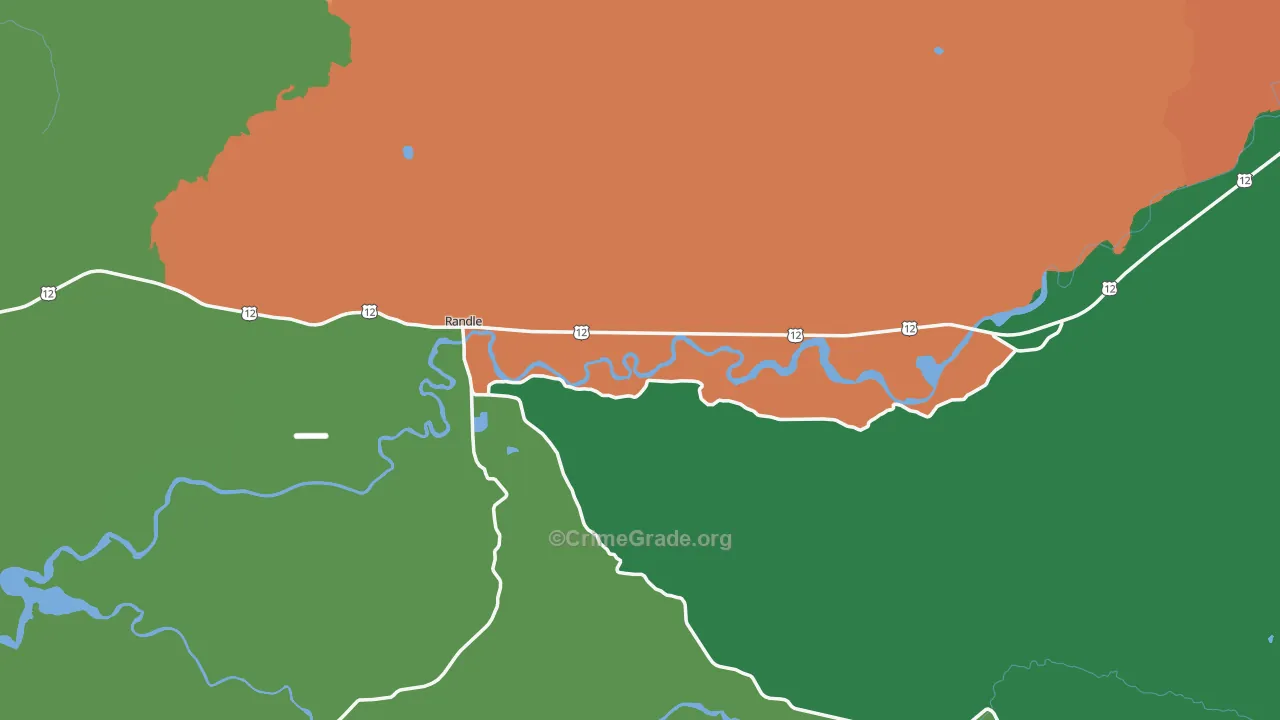 Randle, WA Map of Theft Rates
