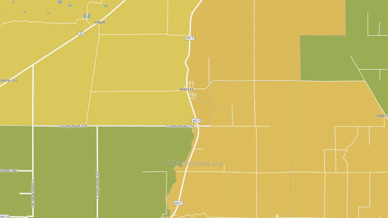 Randles, MO Map of Theft Rates