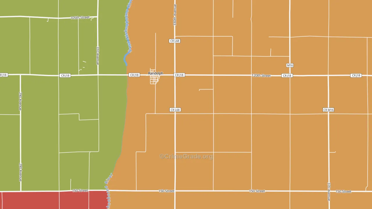 Randolph, IA Map of Theft Rates