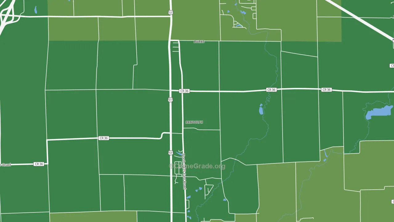 Randolph, IL Map of Theft Rates