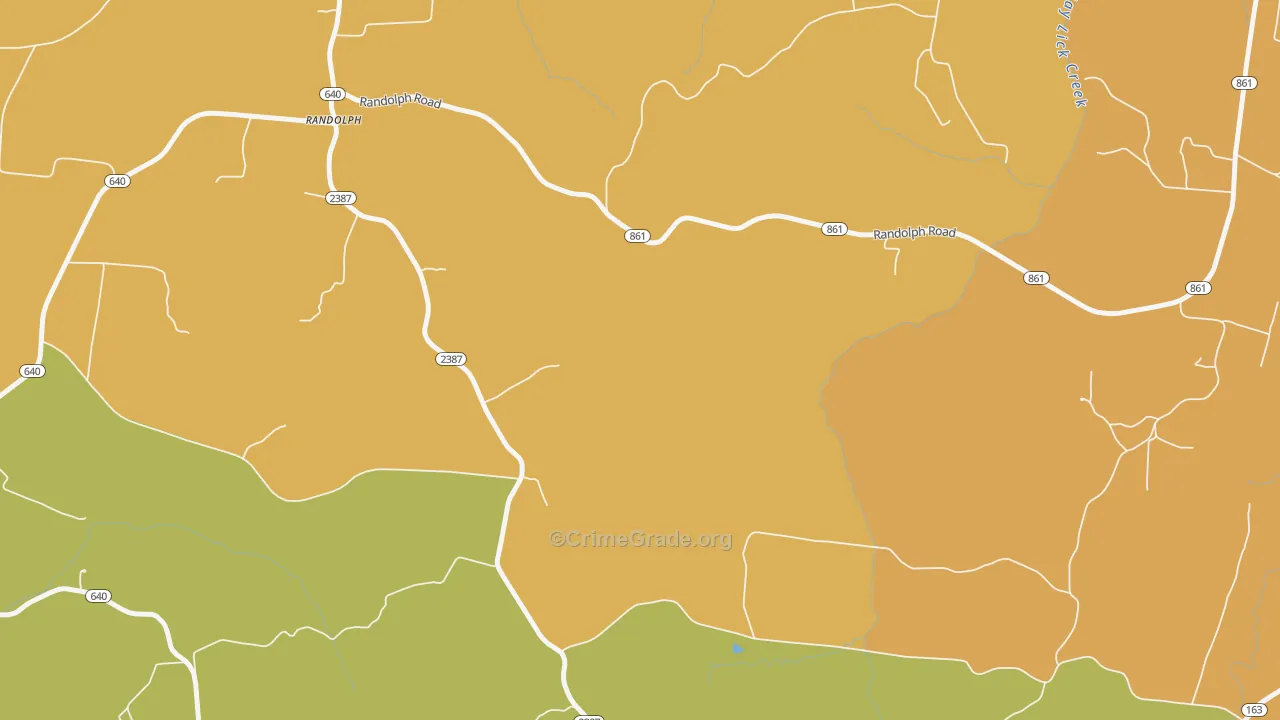 Randolph, KY Map of Theft Rates
