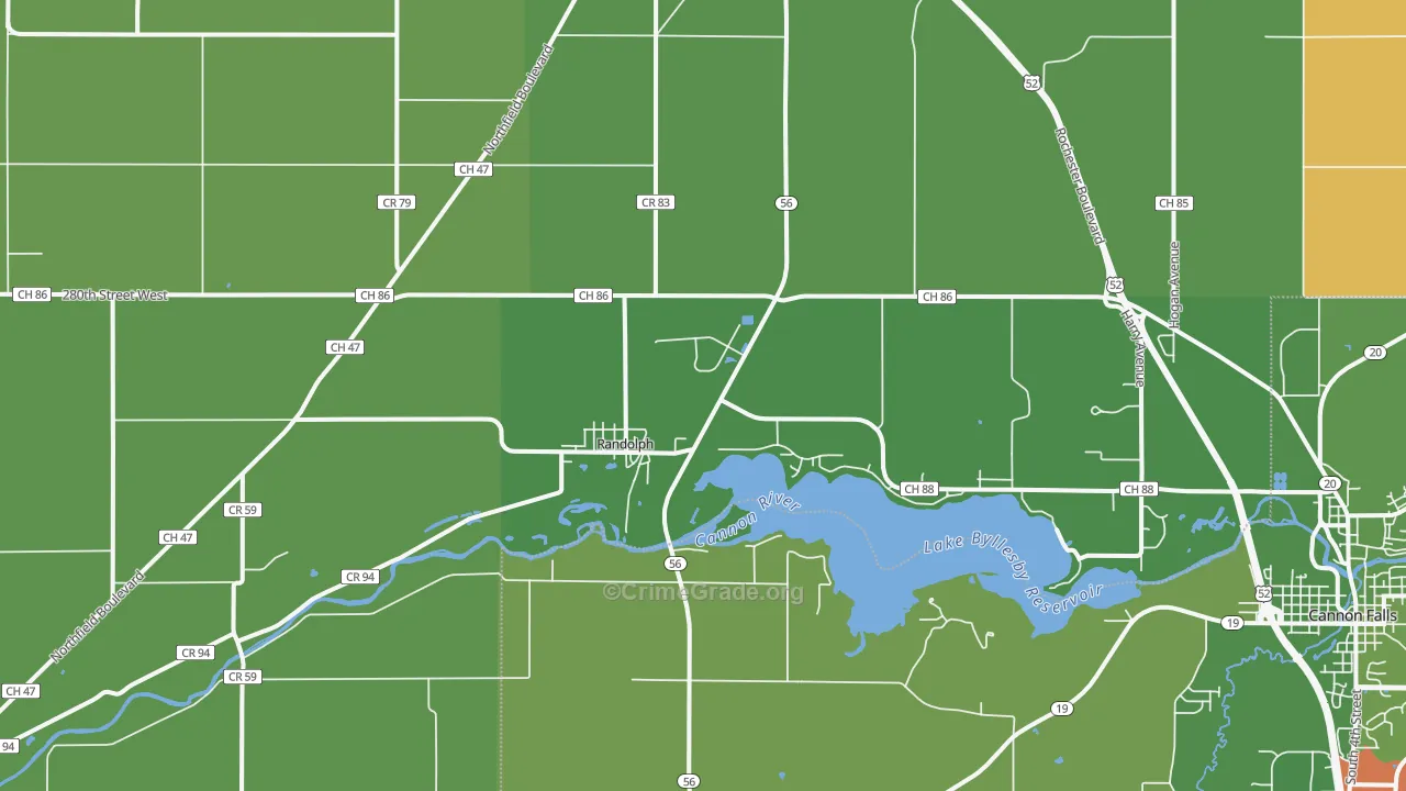 Randolph, MN Map of Theft Rates
