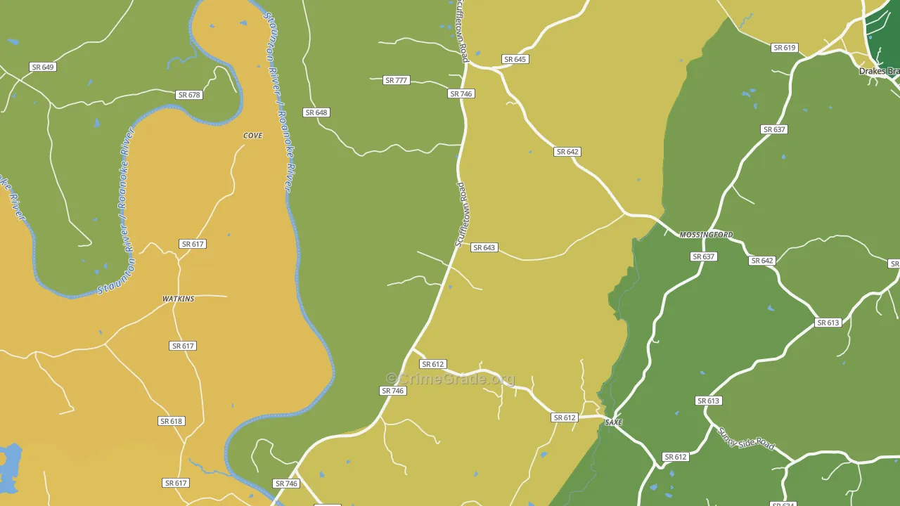 Randolph, VA Map of Theft Rates