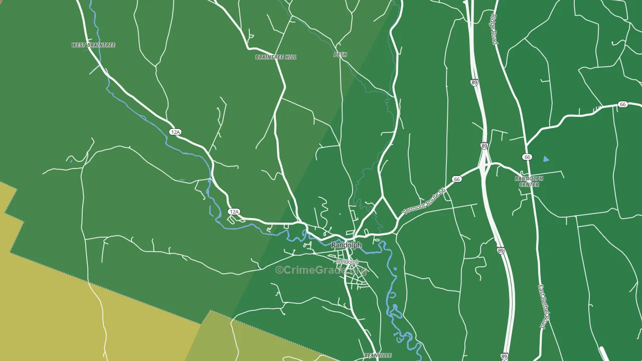 Randolph, VT Map of Theft Rates