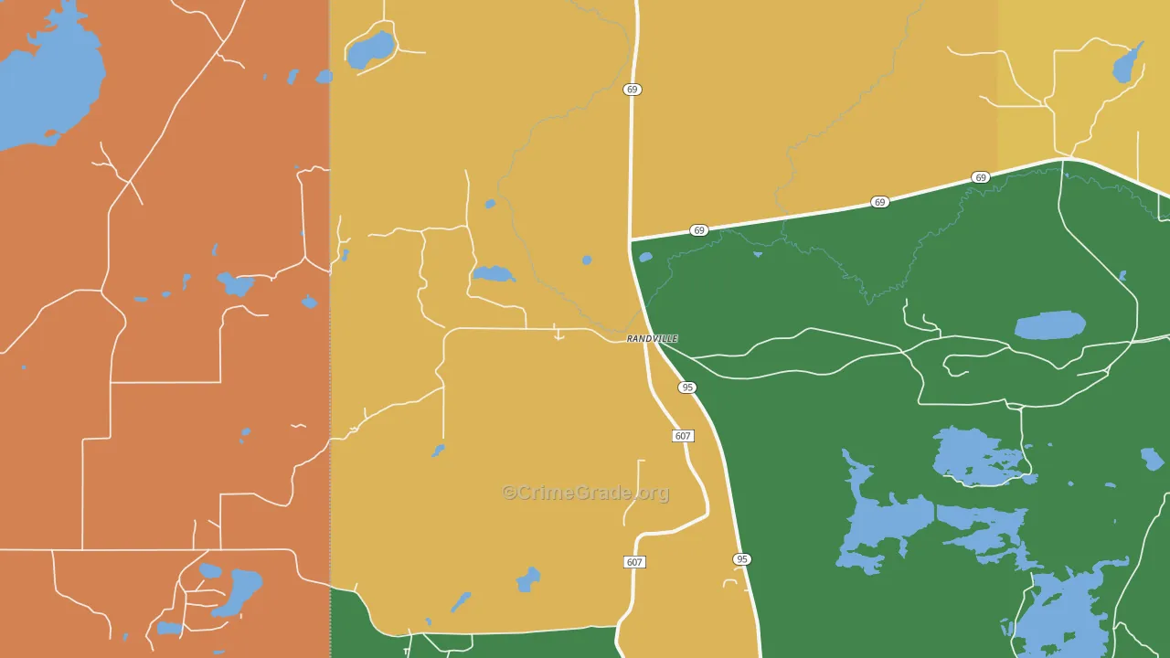 Randville, MI Map of Theft Rates
