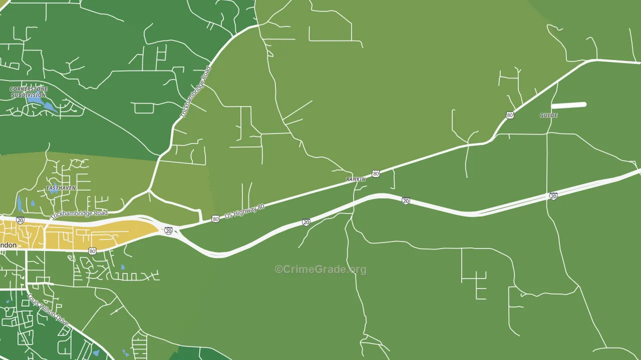 Rankin, MS Map of Theft Rates