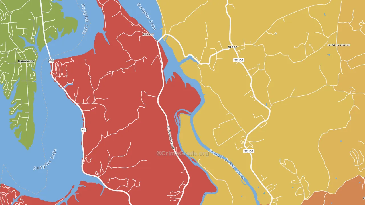 Rankin, TN Map of Theft Rates