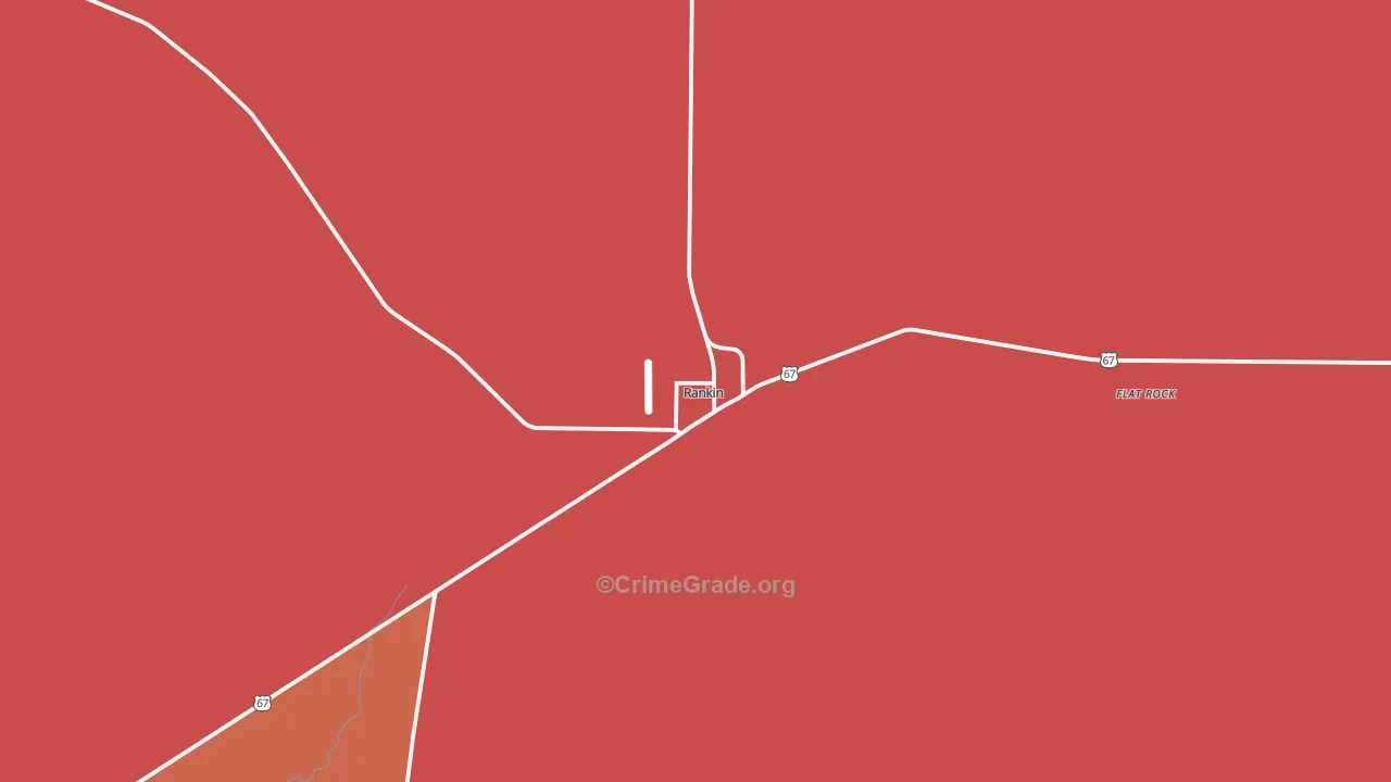Rankin, TX Map of Theft Rates