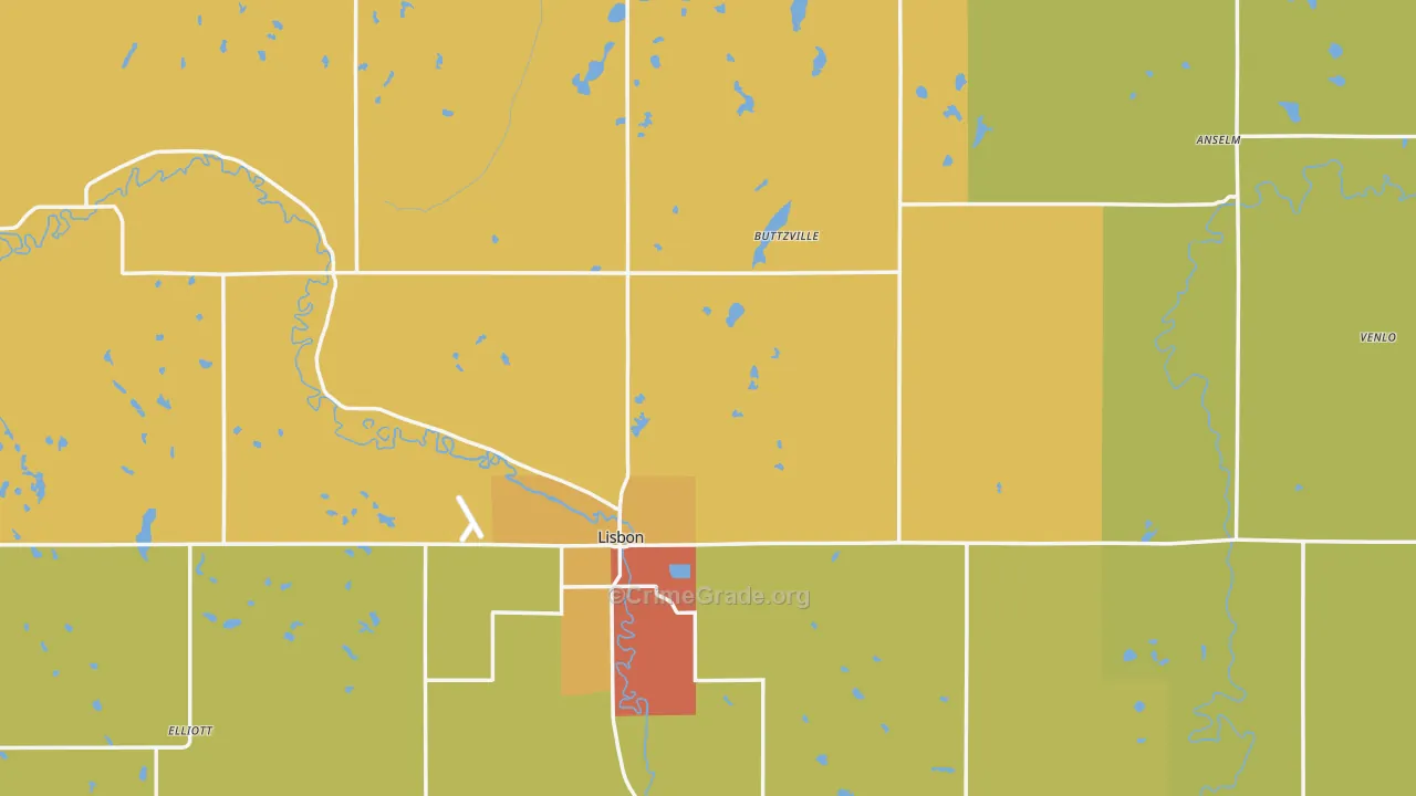 Ransom County, ND Map of Theft Rates