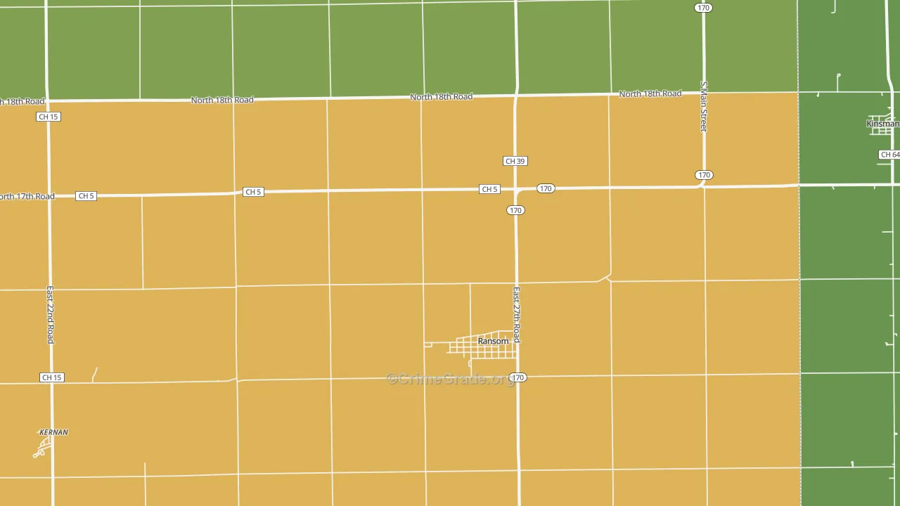Ransom, IL Map of Theft Rates