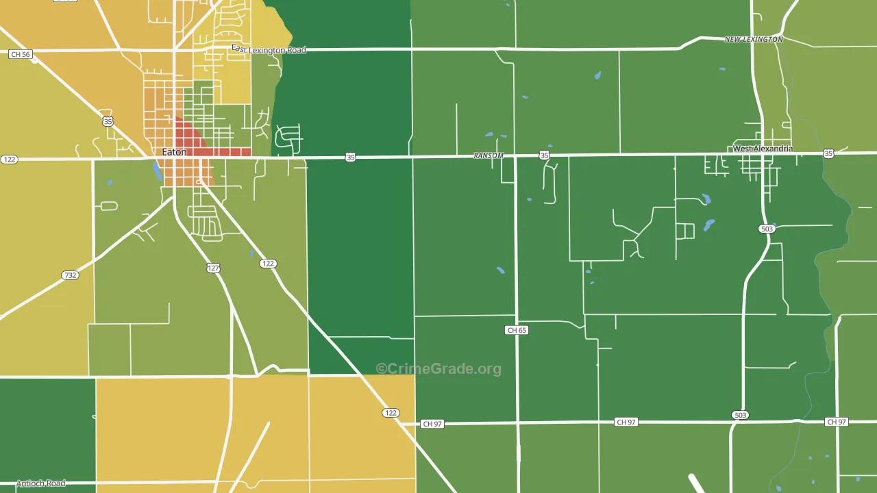 Ransom, OH Map of Theft Rates