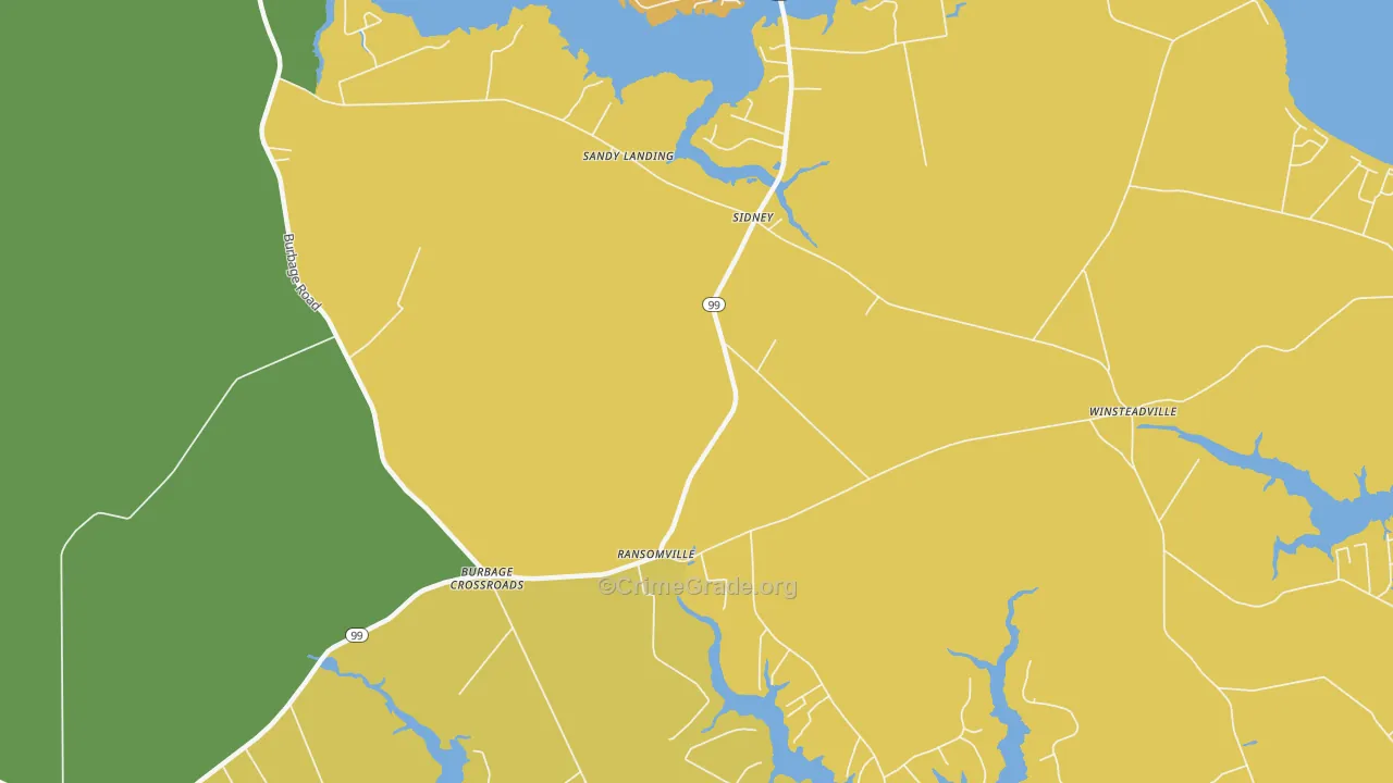 Ransomville, NC Map of Theft Rates