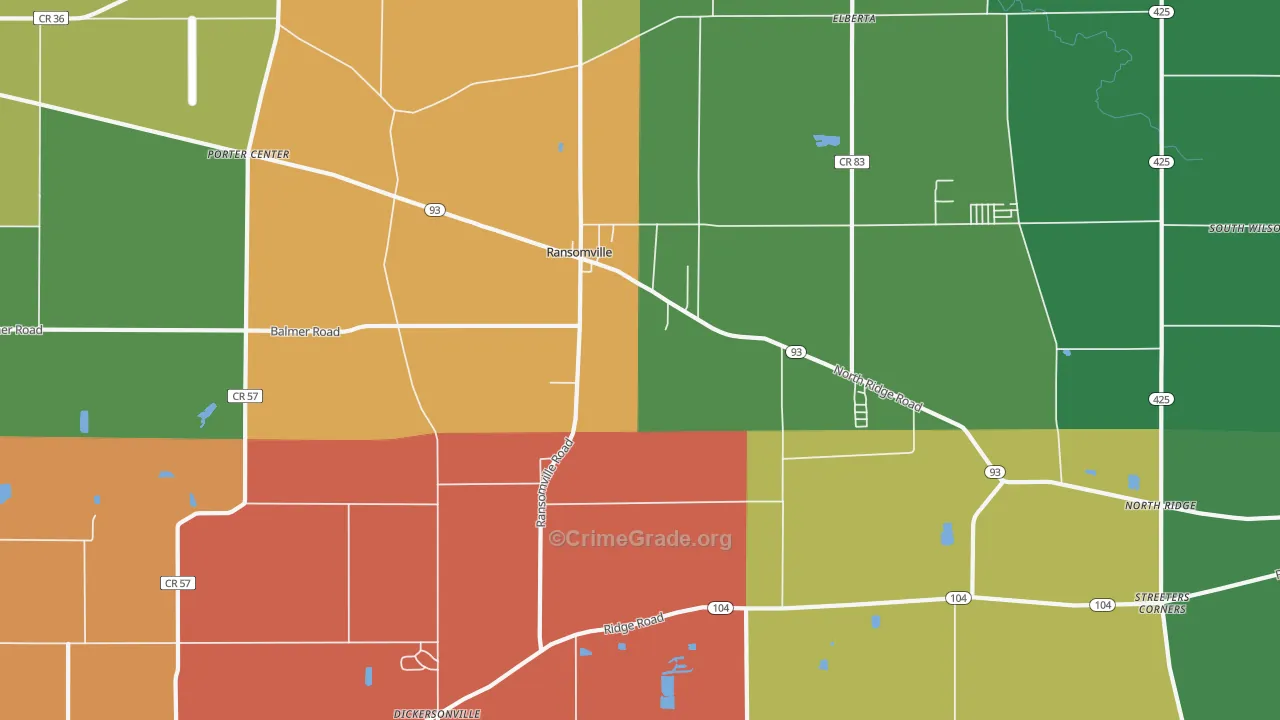 Ransomville, NY Map of Theft Rates