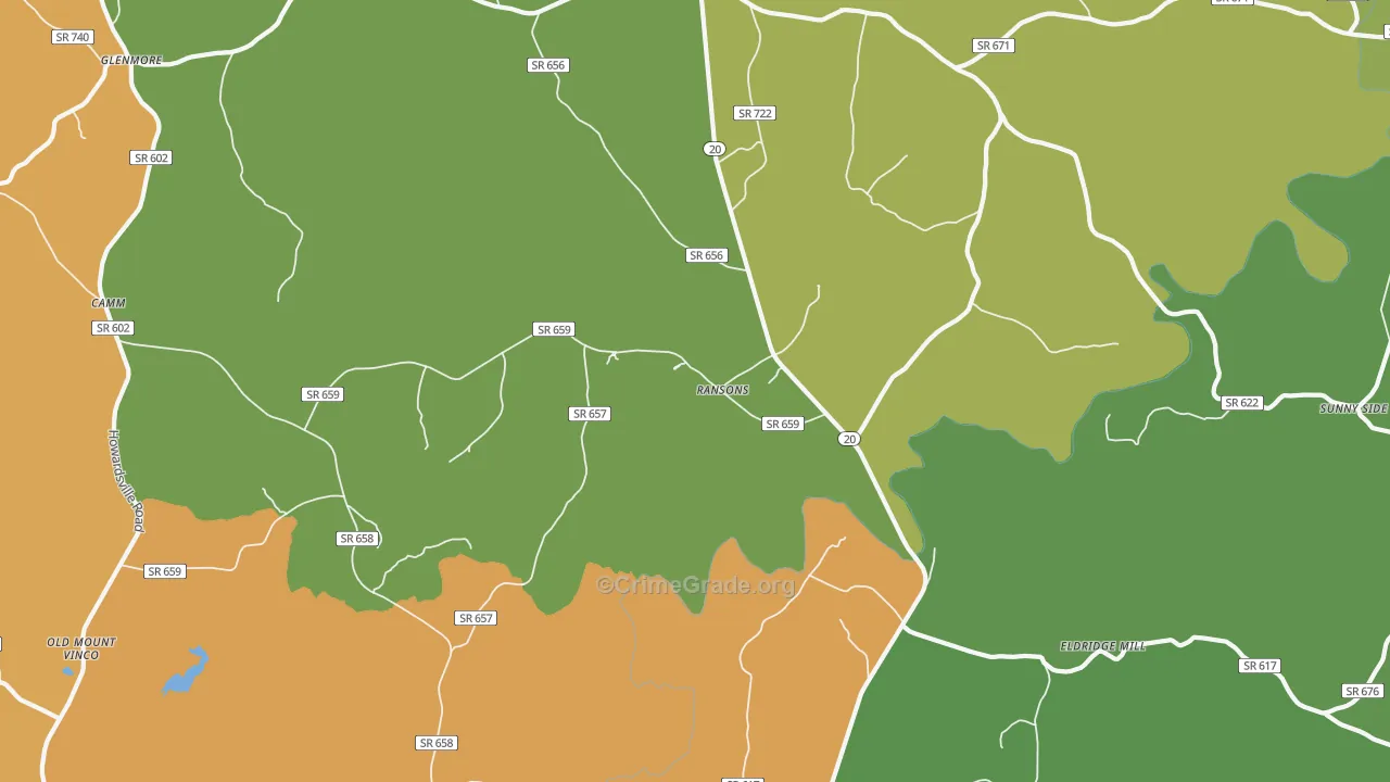 Ransons, VA Map of Theft Rates
