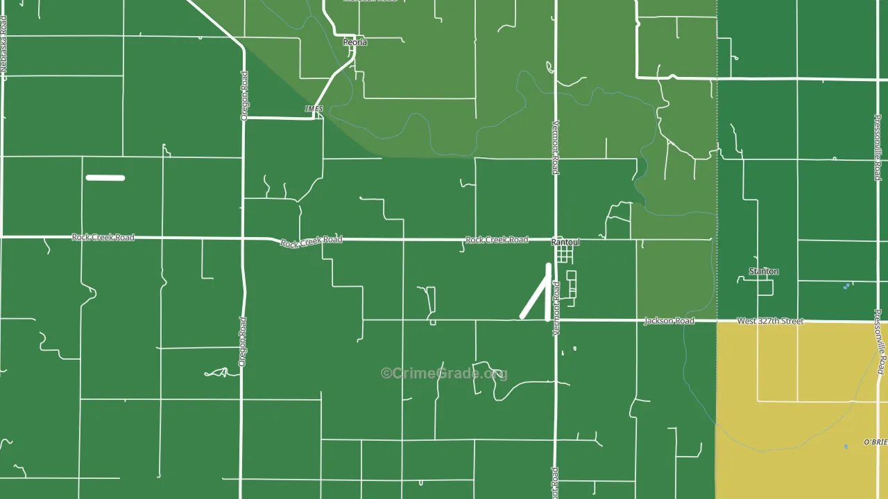 Rantoul, KS Map of Theft Rates