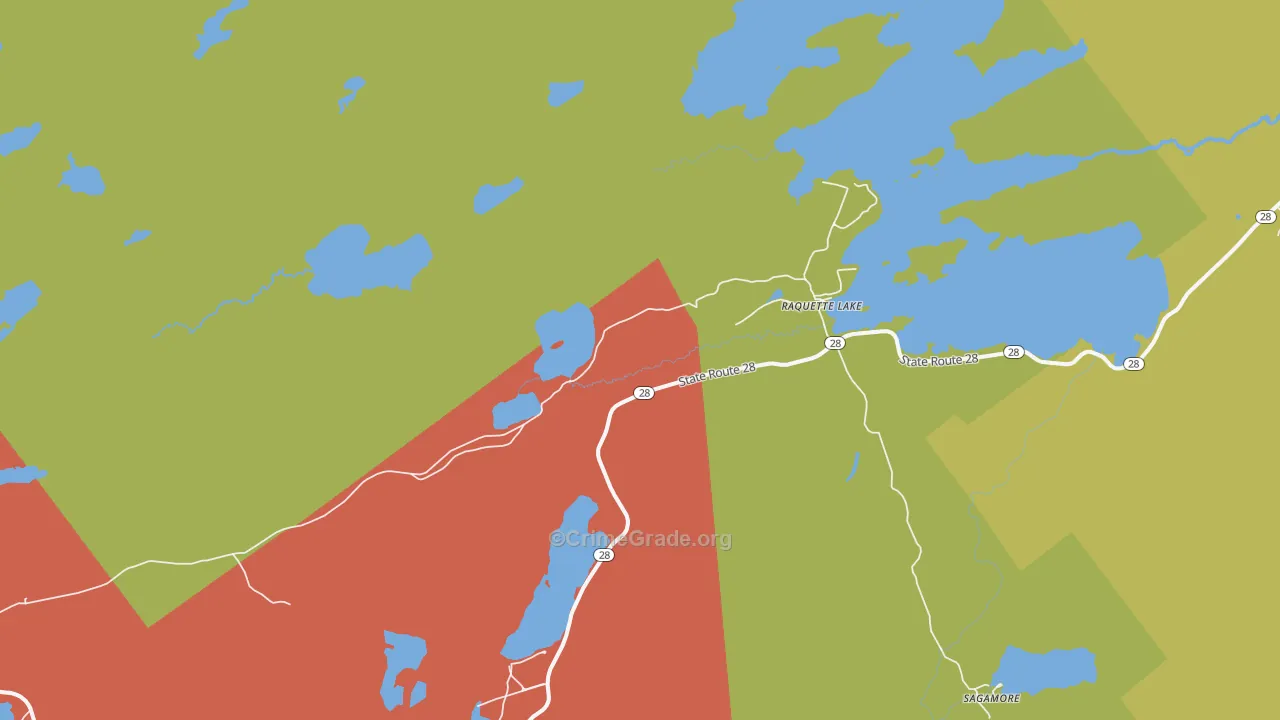 Raquette Lake, NY Map of Theft Rates
