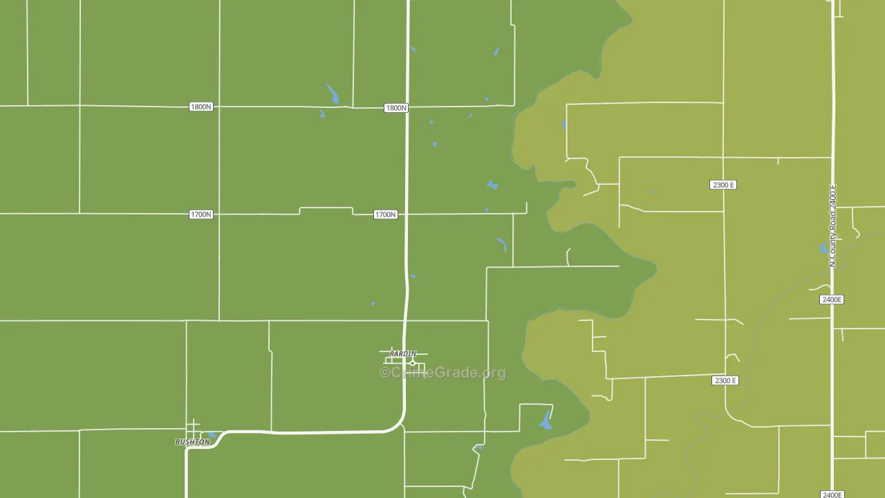 Rardin, IL Map of Theft Rates