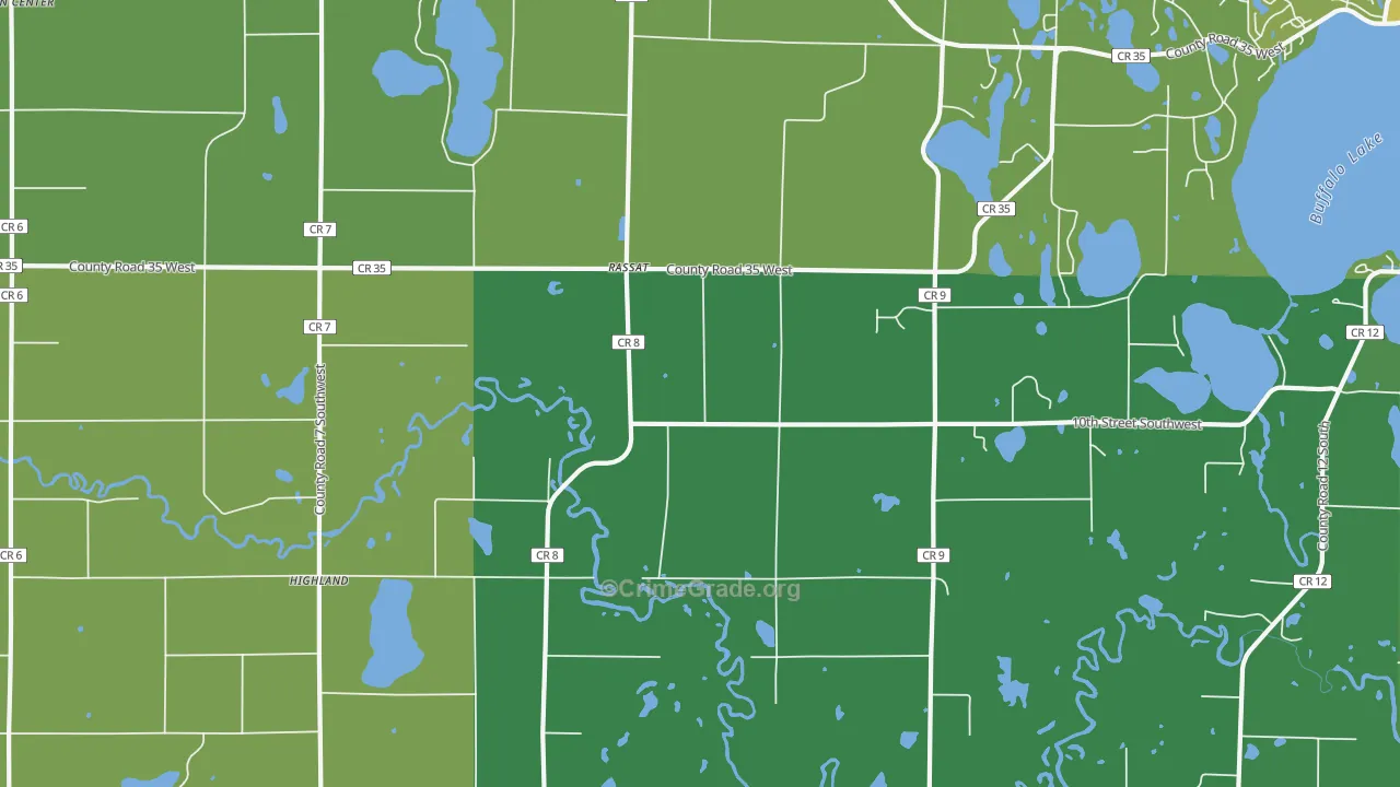 Rassat, MN Map of Theft Rates
