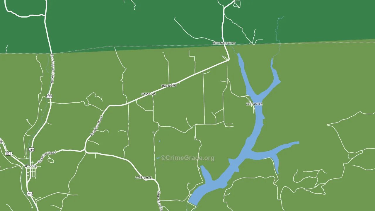 Rasselas, PA Map of Theft Rates