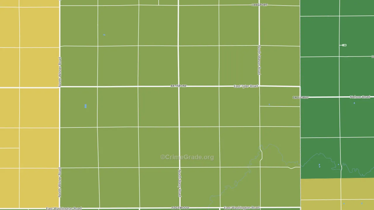Rathbone, MI Map of Theft Rates