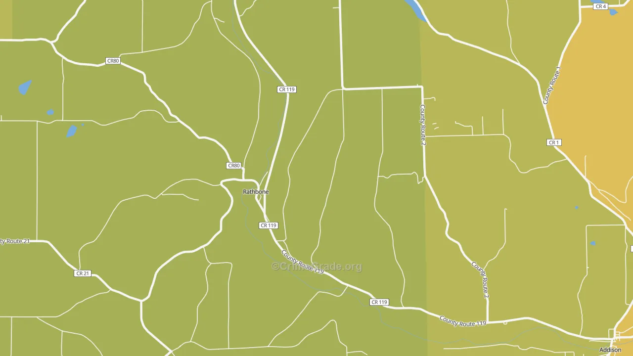 Rathbone, NY Map of Theft Rates