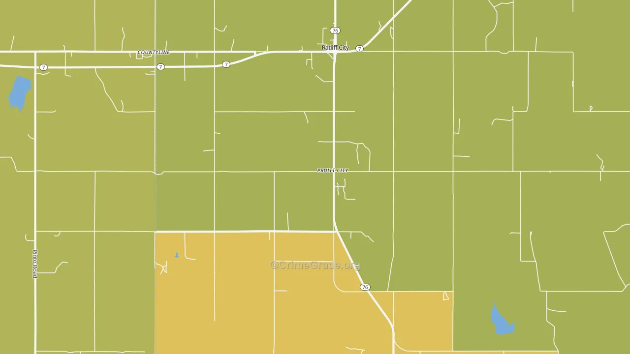 Ratliff City, OK Map of Theft Rates