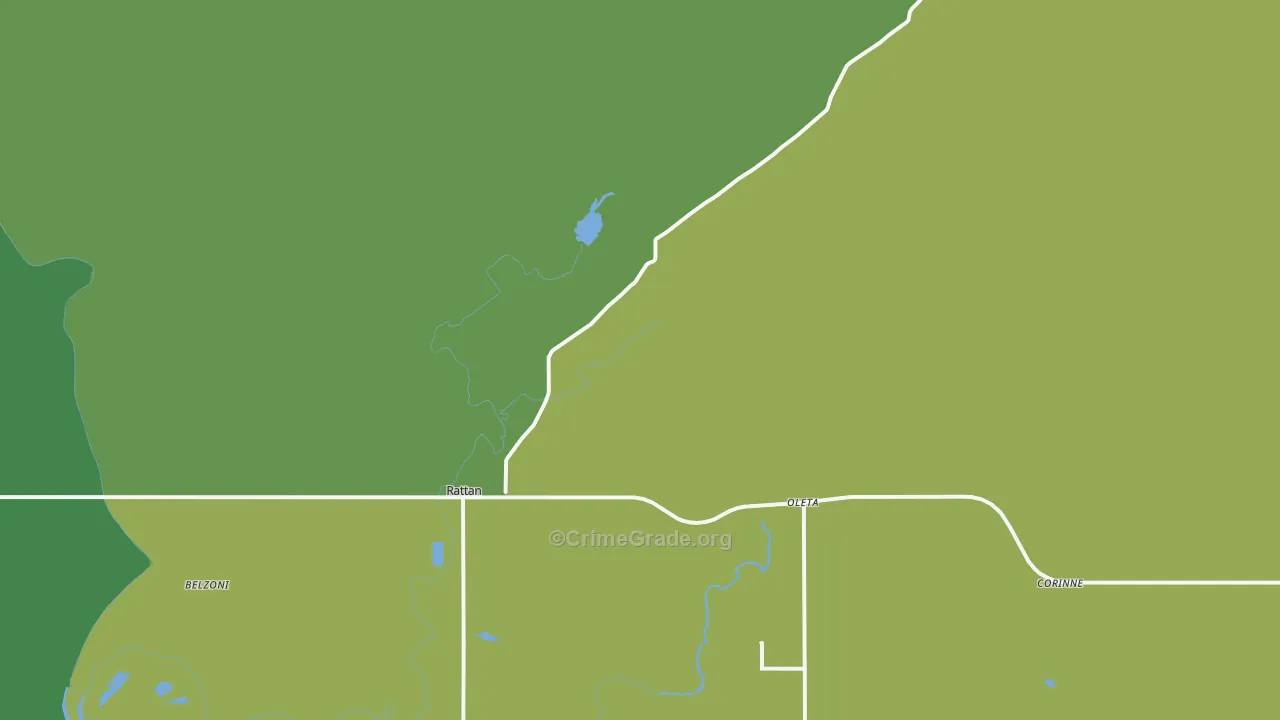 Rattan, OK Map of Theft Rates