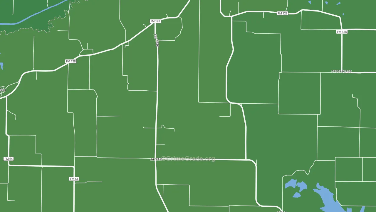 Rattan, TX Map of Theft Rates